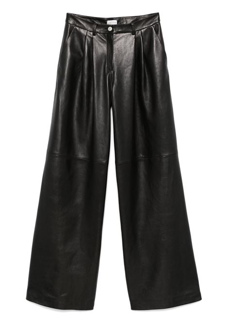 Black wide-leg leather trousers Magda butrym - women